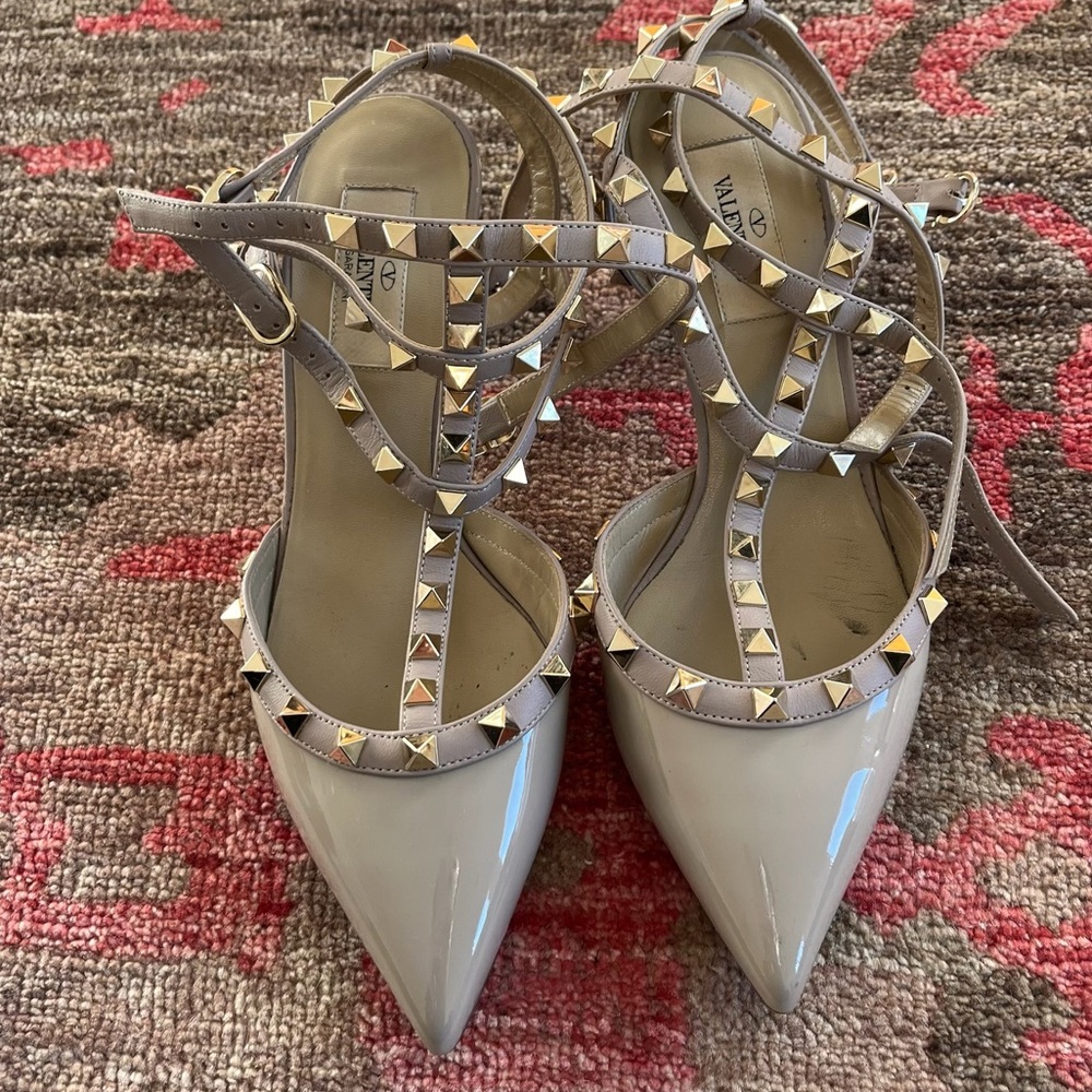 Valentino rock stud kitten heel